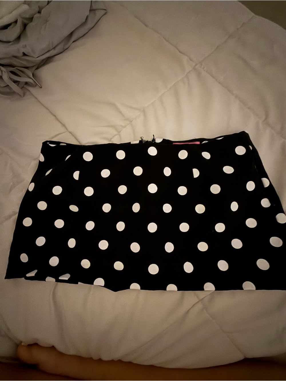 Edikted Black Mini Skirt with White Polka Dots
